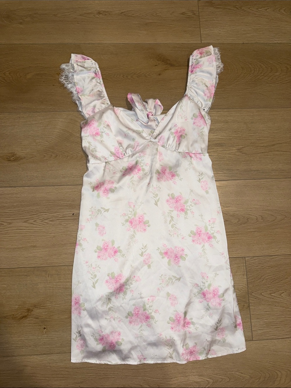 Floral Pink and White Sleeveless Sundress
